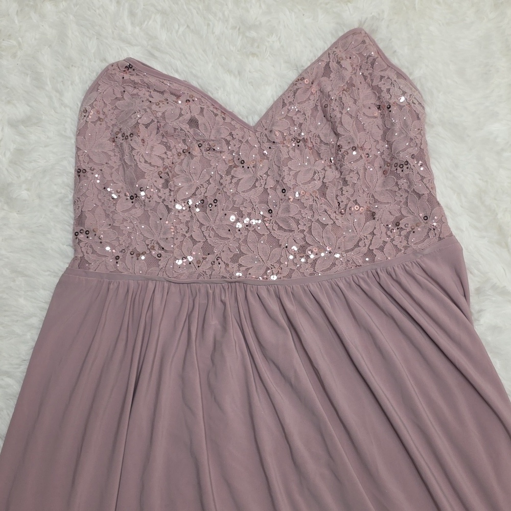 Davids Bridal -Rose Lace Bodice Open Back Gown. Size 16